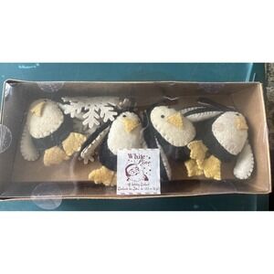 White Pine 6 foot Penguin & Snowflake Felt Christmas Holiday Garland New